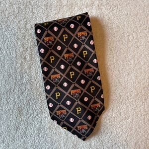 Pittsburgh Pirates Logo Baseball Tie Black Gold. MLB Spring Training Opening Day